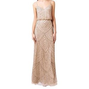Adrianna Papell long blouson sequin dress